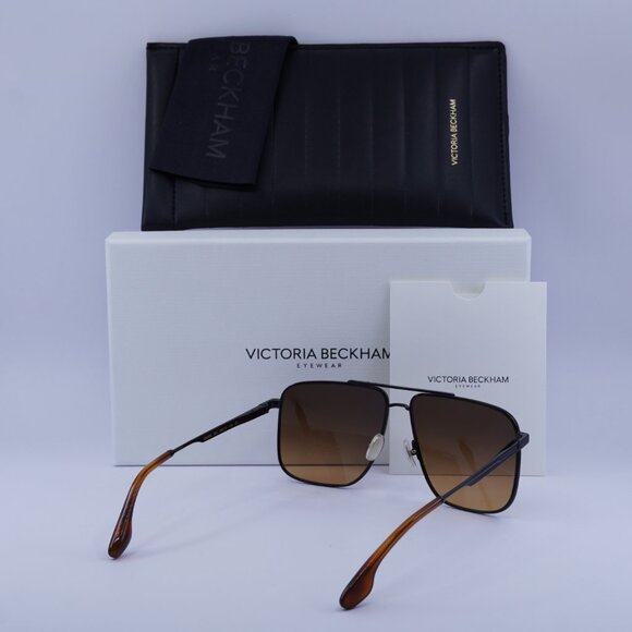 Victoria Beckham VB240S 001 Sunglasses Black Square Frame, Brown Lenses - Picture 11 of 11